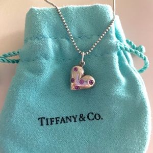 Tiffany pink sapphire etoile heart necklace 💗